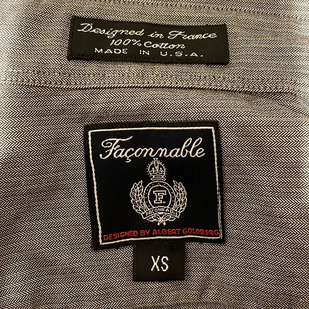 Faconnable gray button down oversized long sleeve… - image 3